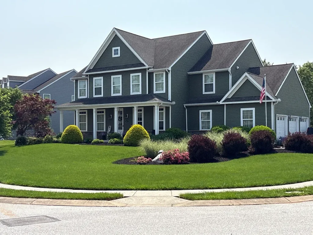 Green lawn curbside in Red Lion PA